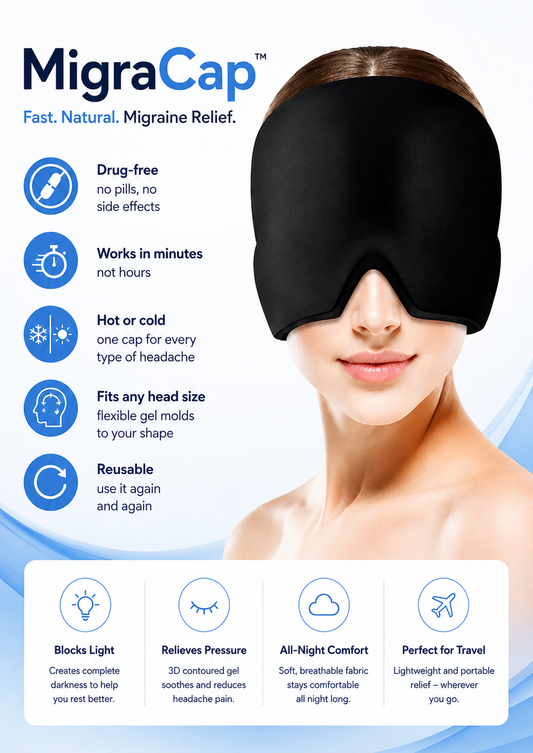 MigraCap Hot Cold Therapy Headache Migraine Relief Cap